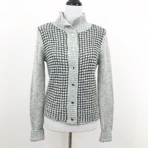 CAbi Women's Gray and Black Cardigan Sweater